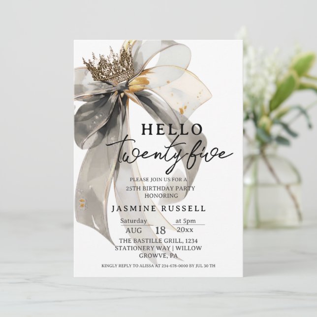 Invitación 25.ª Fiesta de Cumpleaños de Mujeres (Anverso de pie)