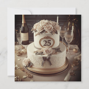 INVITACIÓN 25.ª TARTA DE ANIVERSARIO BODA RESERVADA
