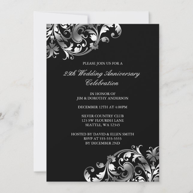 Invitación 25.º Aniversario Boda Florece la Plata (Anverso)