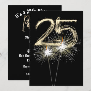 Invitación 25.º desparlante de la fiesta de cumpleaños