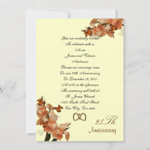 Invitación 25° Aniversario boda Renovación de la promesa