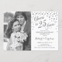 25 Aniversario con Foto - Plata Blanco