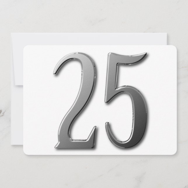 Invitación 25 Aniversario con información en parte posterior (Anverso)