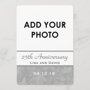 Invitación 25 Aniversario de Boda Hojas Plateadas Atenuadas B