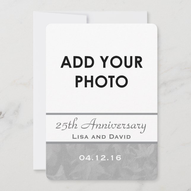 Invitación 25 Aniversario de Boda Plata Hojas Silenciadas B09 (Anverso)