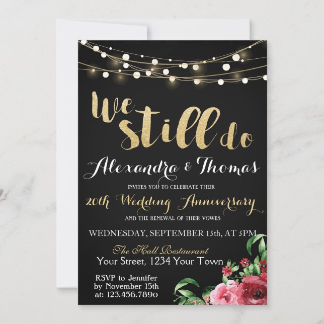 Invitación 25 Aniversario de Boda, Seguimos celebrando nuestr (Anverso)