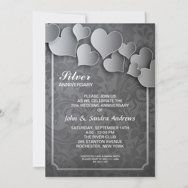 invitación 25 aniversario de bodas de plata (Anverso)