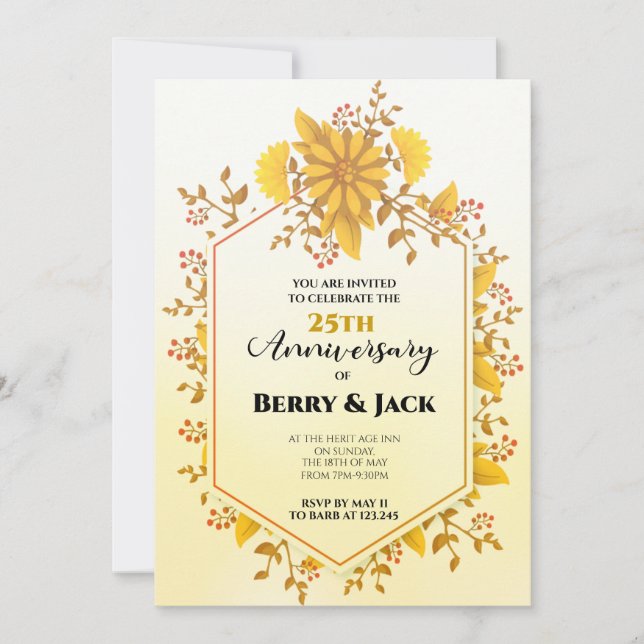Invitación 25° Aniversario de la cosecha de oro de los giraso (Anverso)