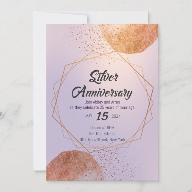 Invitación 25° Aniversario de la cuestión de la plata de cris (Anverso)