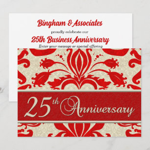 Invitación 25° Aniversario de la Damasco Roja de los Negocios