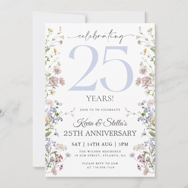 Invitación 25° Aniversario de la Flor Silvestre (Anverso)
