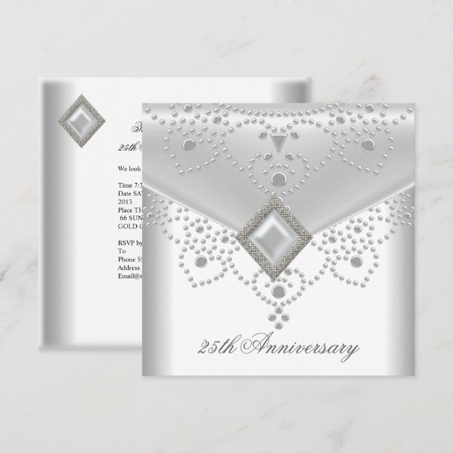 Invitación 25 Aniversario de la Joya de la Perla Blanca de Pl (Anverso / Reverso)