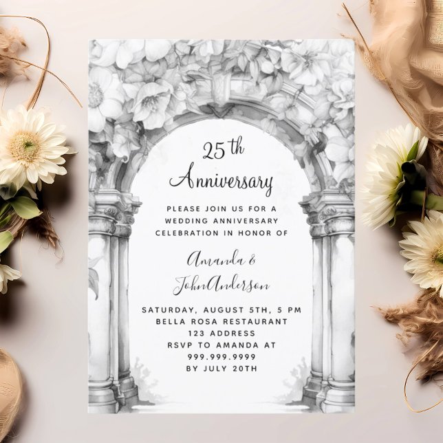 Invitación 25° aniversario del arco floral 25° aniversario de (Subido por el creador)