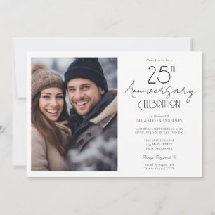 Invitación 25° Aniversario del Boda Foto única