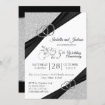 Invitación 25° Aniversario del Boda Purpurina de Plata<br><div class="desc">🥇 DISEÑO ORIGINAL DE ARTE DE DERECHOS DE AUTOR DE Donna Siegrist SÓLO DISPONIBLE EN ZAZZLE! Fiesta de aniversario y plantillas de invitación a eventos. Un diseño moderno listo para el personalizar de su fiesta o evento. Nota ✔: No es necesario cambiar todas las áreas de plantilla. 📌 Si necesita...</div>