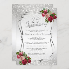 Invitación 25° Aniversario del Boda Purpurina de Plata | DIY