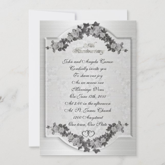 Invitación 25° Aniversario fiesta promesa de renovación invit (Anverso)