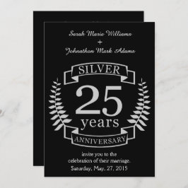 Invitación 25 años del boda plateado