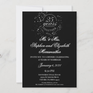Invitación 25 Años Juntos Fiesta de Aniversario de Bodas de P