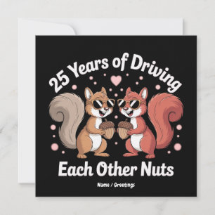 Invitación 25 Años Volviéndose Mutuamente Locos Pareja Divert