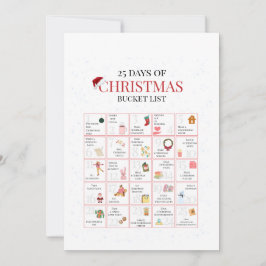 Invitación 25 Days of Christmas Bucket List Art