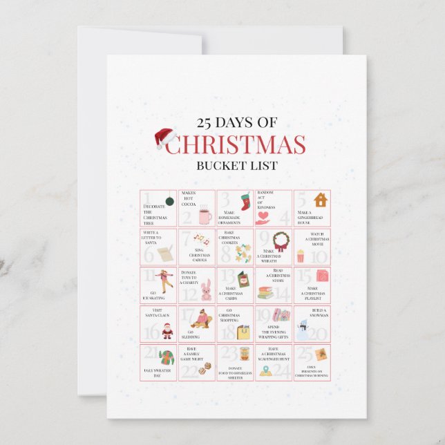 Invitación 25 Days of Christmas Bucket List Art (Anverso)