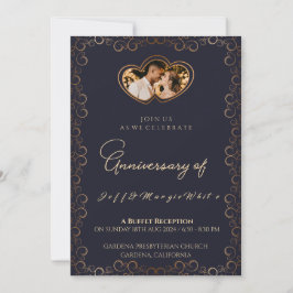 Invitación 25 de Aniversario Amo del marco dorado