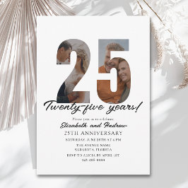 Invitación 25th Anniversary with Photo Minimalist