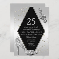 25to cumpleaños de la plata glamorosa elegante