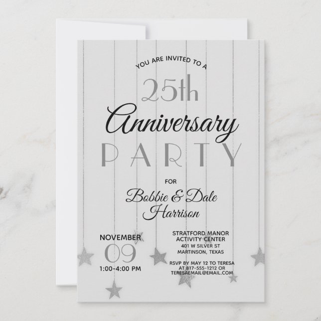 Invitación 25to Fiesta de encargo del acontecimiento del (Anverso)