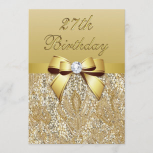 Invitación 27.ª Faux Sequins y Bow