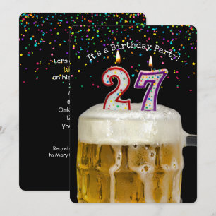 Invitación 27.ª fiesta de cumpleaños con cerveza