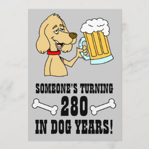 Invitación 280 años de perro 40 Fiesta de cumpleaños invitado