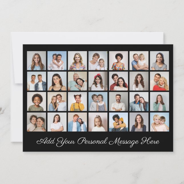 Invitación 28 Colaje de Fotos Agrega tu Mensaje Editable en C (Anverso)