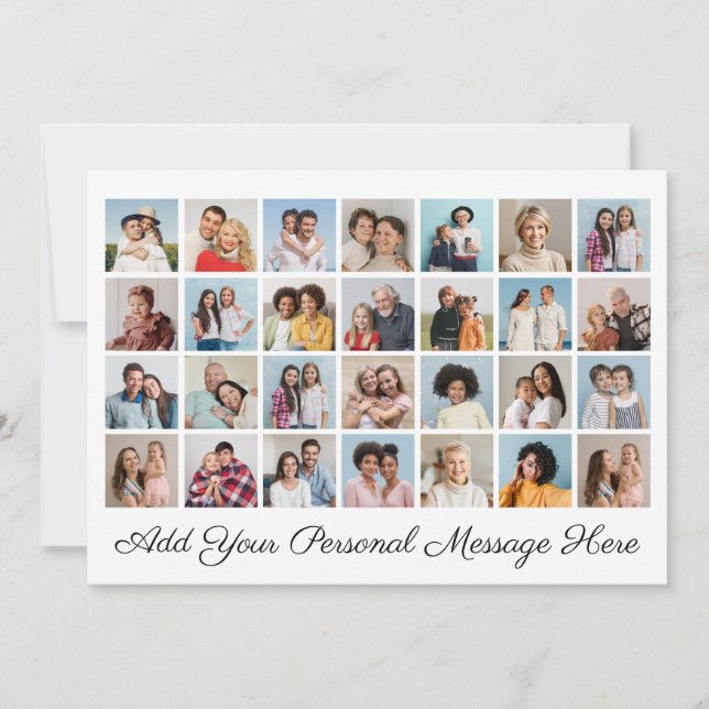 Invitación 28 Colaje de Fotos Agrega tu Propio Saludo (Anverso)