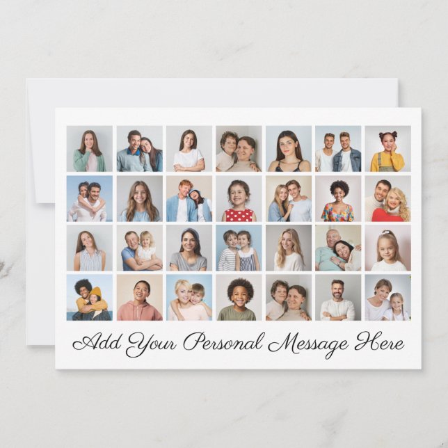 Invitación 28 Colaje de Fotos Agrega tu Propio Saludo (Anverso)