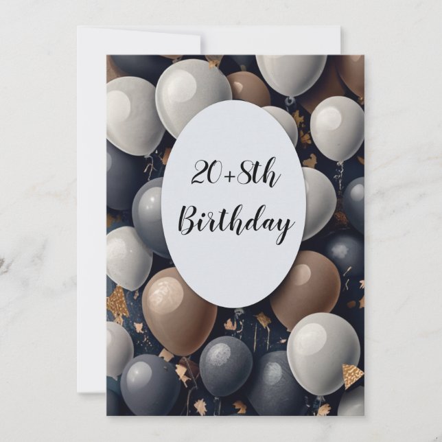 Invitación 28 cumpleaños divertido (Anverso)