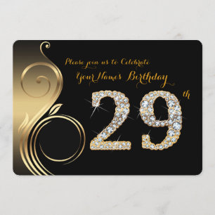Invitación 29,Invitación por cumpleaños,Diamante número,Foto