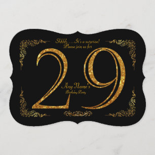 Invitación 29no, Gatsby de la fiesta de cumpleaños 29na,