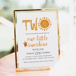 Invitación 2.ª acuarela de cumpleaños Feliz sol amarillo