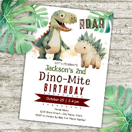 Invitación 2.ª acuarela de los dinosaurios