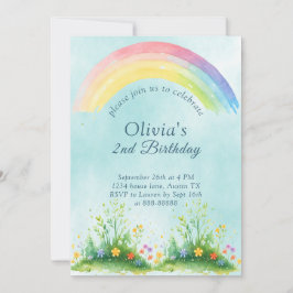 Invitación 2.ª acuarela de verano Rainbow Blue Sky Birday