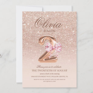 Invitación 2.ª fiesta de cumpleaños de Rosa de oro rosado
