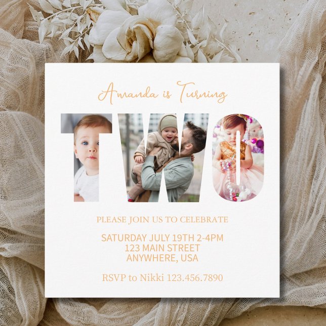 Invitación 2.ª Fiesta De Cumpleaños Favorece A Los Niños Chic (Subido por el creador)