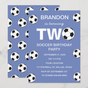 Invitación 2.ª Fiesta de cumpleaños fútbol niños Blue Boys Sp