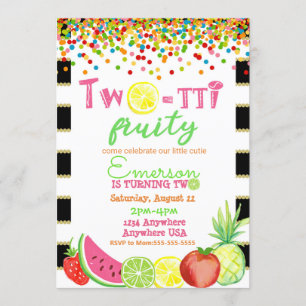 Invitación 2.ª frutti 2.º cumpleaños Tutti Frutti acucolo