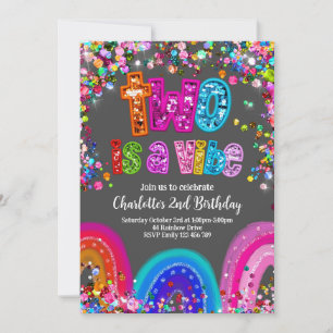 Invitación 2.ª invitada Purpurina Fiesta Chica