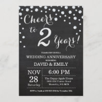 2.º aniversario Boda Chalkboard Black Silver