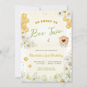 Invitación 2.º Bee Dulce de Cumpleaños Dos Chicas Bumblebee