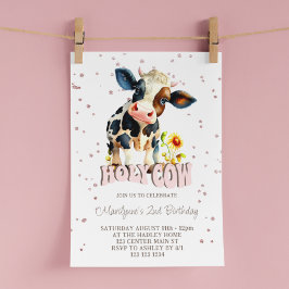 Invitación 2.º cumpleaños de la vaca sagrada linda